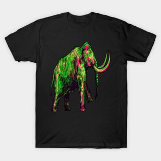 Mammoth Skeleton Interactive Magenta&Green Filter T-Shirt #2 By Red&Blue T-Shirt